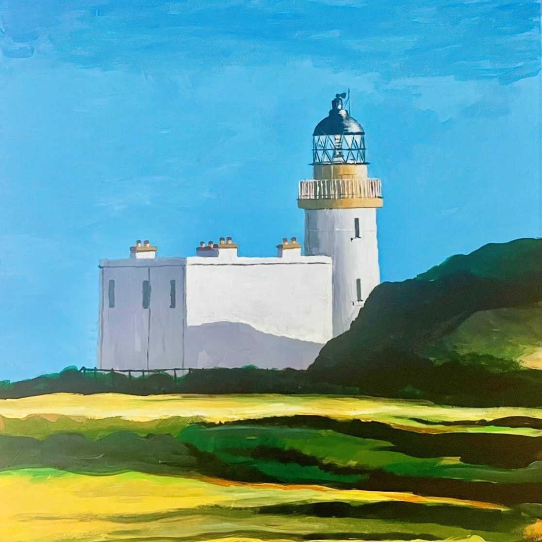 Fidra Lighthouse — original acrylic painting by GSM Art